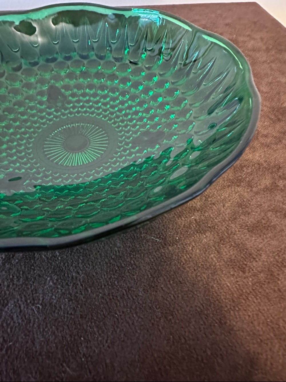 Anchor Hocking Emerald Green Bubble Bowl Candy Dish Depression Glass 6 3/8” - Picture 7 of 8